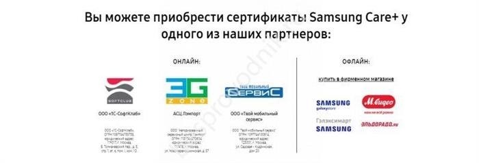 Условия гарантии Samsung