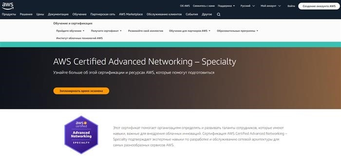 AWS Certified Advanced Networking - Специализация