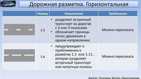 Горизонтальная разметка Правила дорожного движения России