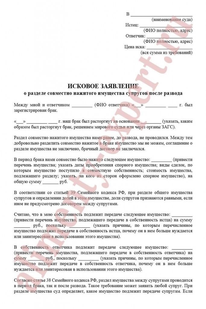 Как начать развод с разделом имущества в суде
