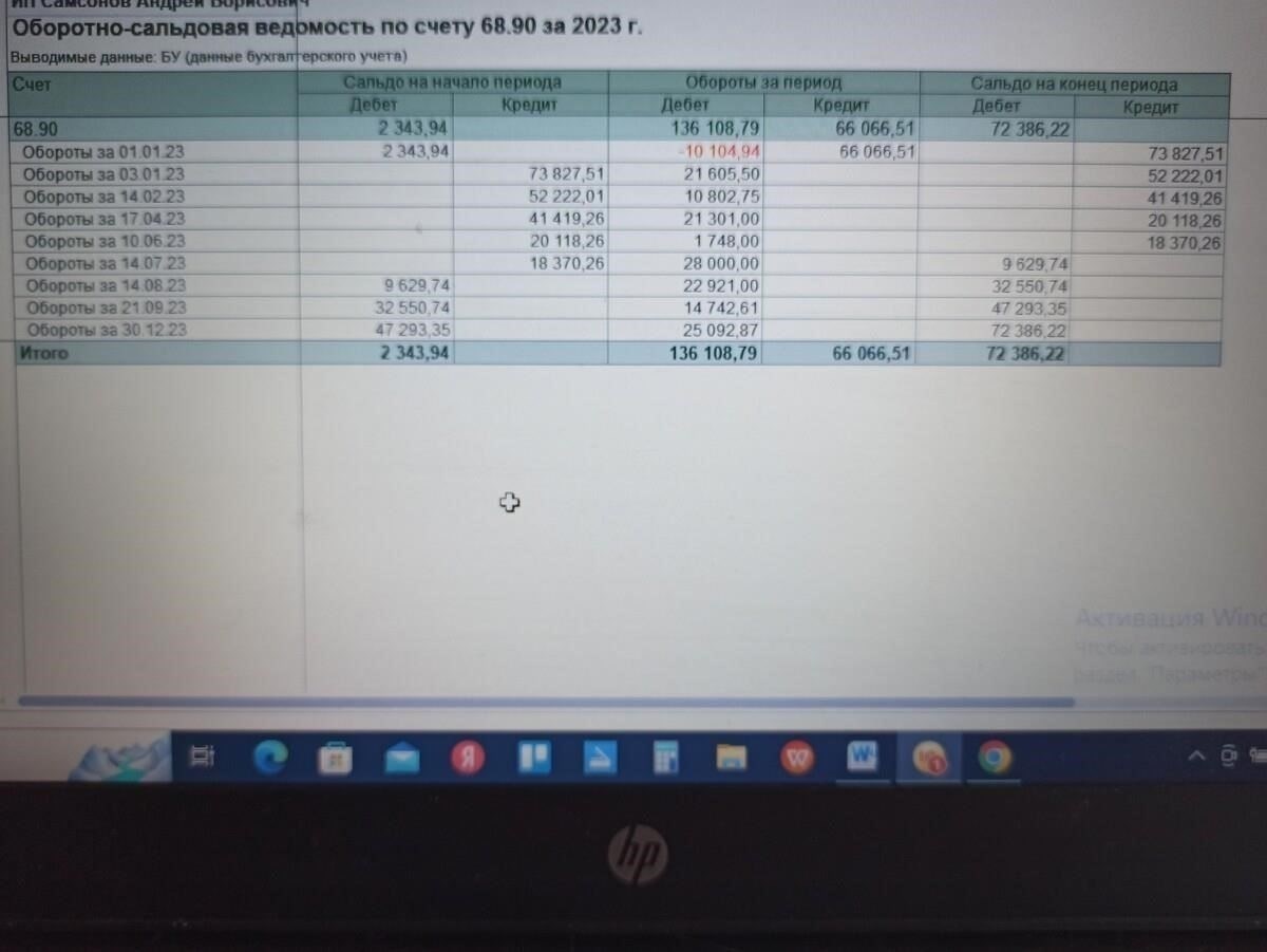 Перенос начисленной задолженности на счет 68.90 «Единый налоговый счет»