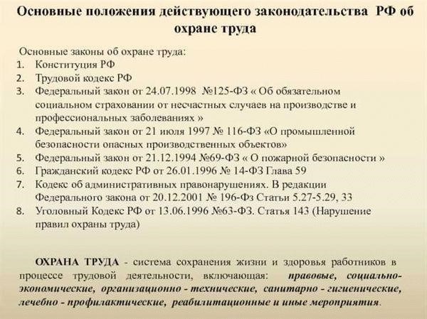 Понимание основных положений законодательства