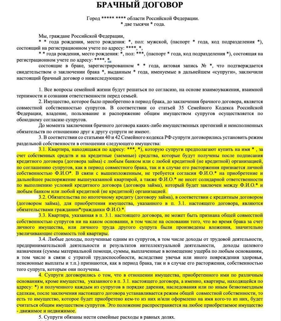 Постановление Верховного суда о равном разделе ипотеки до брака